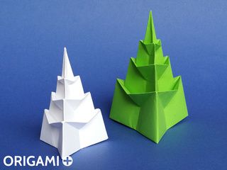 只用一張紙的3D聖誕樹折紙