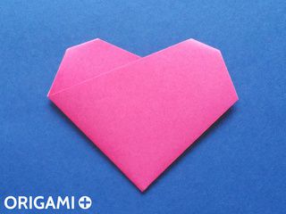 Coração em 4 dobras de origami