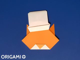 Chat avec chapeau en origami