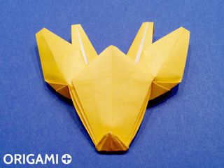 Cabeza de jirafa en origami
