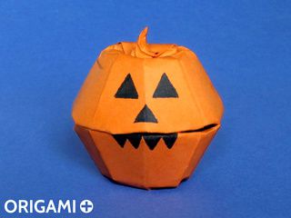 Boîte Citrouille d'Halloween en origami