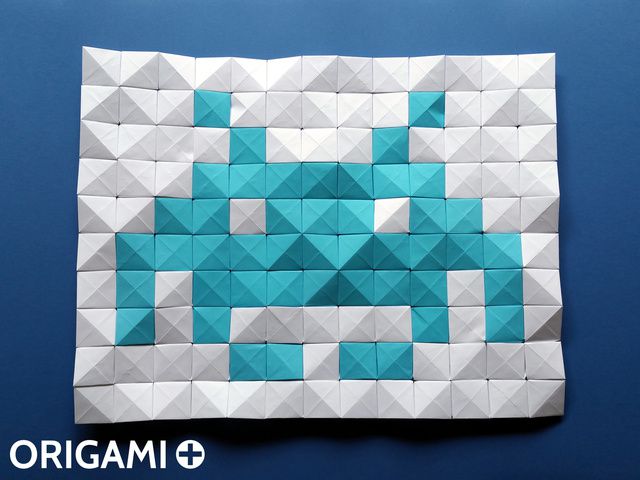 Modules de pixels en origami pour créer des mosaïques - étape 2