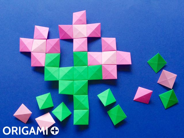 Módulos de Píxeles de origami para crear mosaicos - paso 4