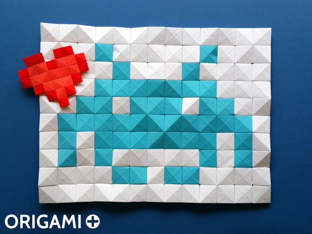 Modules de pixels en origami pour créer des mosaïques - étape 6