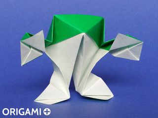 Grenouille debout en origami