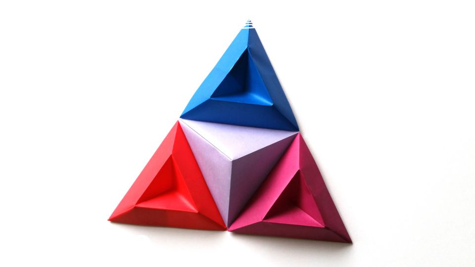 立體三角形3D牆壁紙藝術