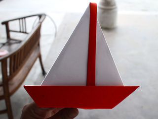 Origami sailboat in Malaysia