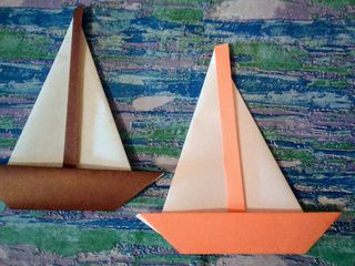 Two origami boats in South Africa