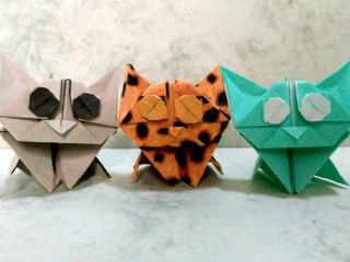 3 very cute origami kittens