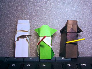 Origami Yoda, Darth Vader and Stormtrooper